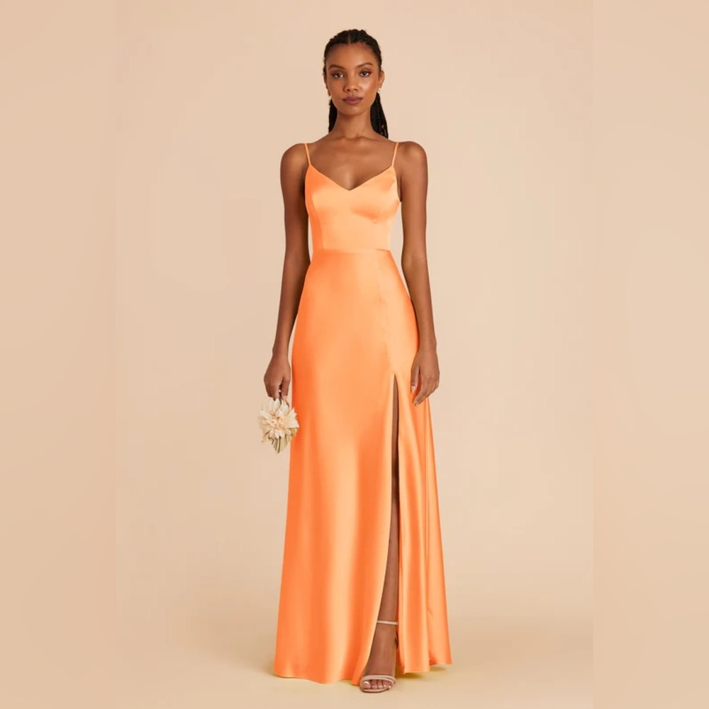 Birdy Grey Jay Matte Satin Apricot Maxi Dress